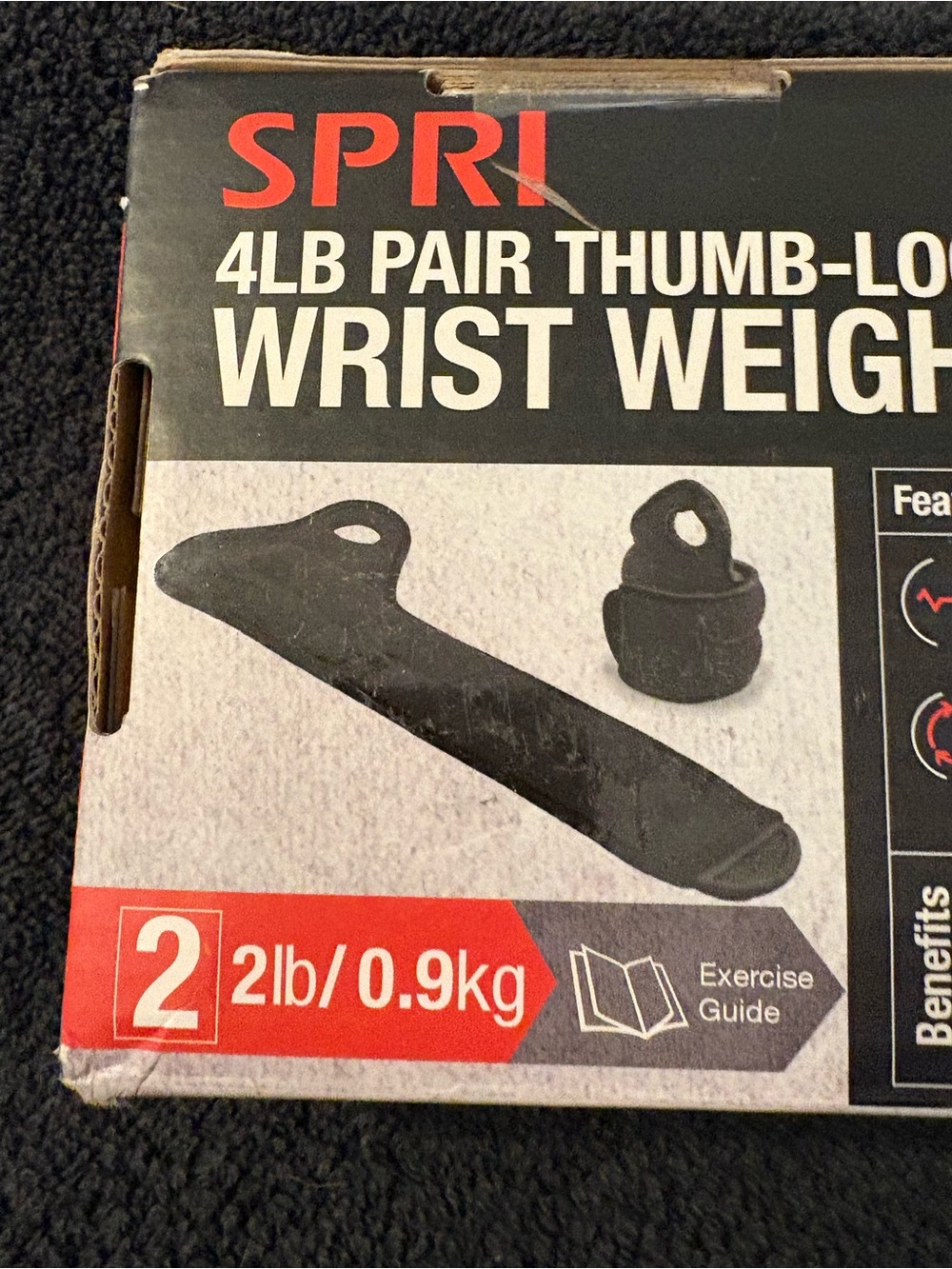 NWOT-SPRI Thumblock Wrist Weights. 2 - 2lb weights = 4lbs. Resistance & Cardio - Picture 3 of 5